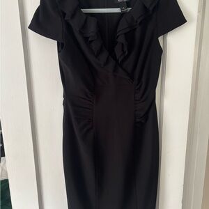 White House Black Market Black Ruffled Mini Dress